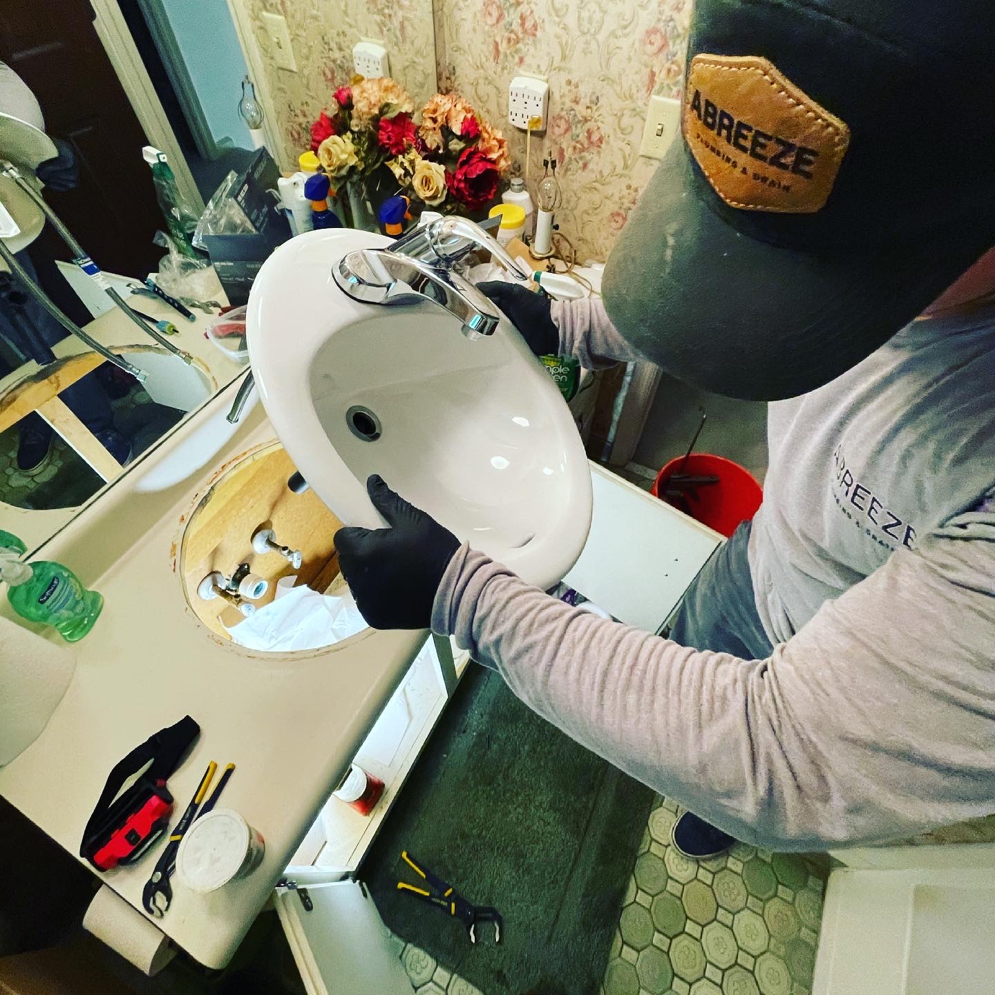 New basin, tight connections.